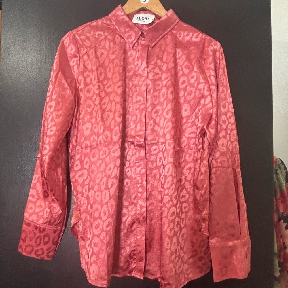 ADORA Vibrant Red Animal Print Shirt